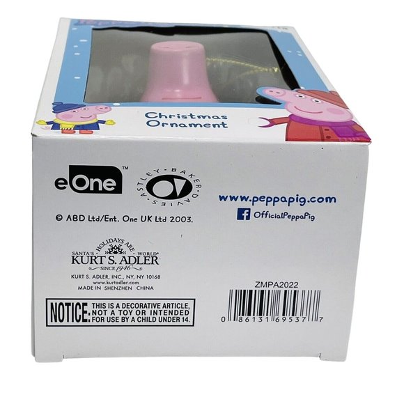 3 Peppa Pig Winter Santa Present Holiday Christmas Gift Ornament Kurt Adler Lot - Picture 12 of 15